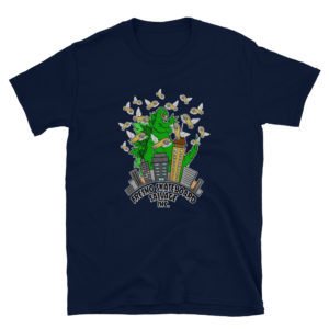 Fresno Skateboard Salvage meets Godzilla - Short-Sleeve Unisex T-Shirt - Image 3