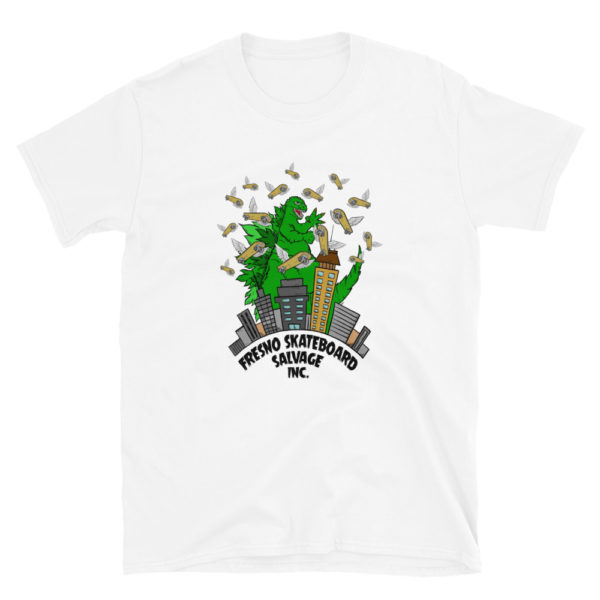 Fresno Skateboard Salvage meets Godzilla - Short-Sleeve Unisex T-Shirt